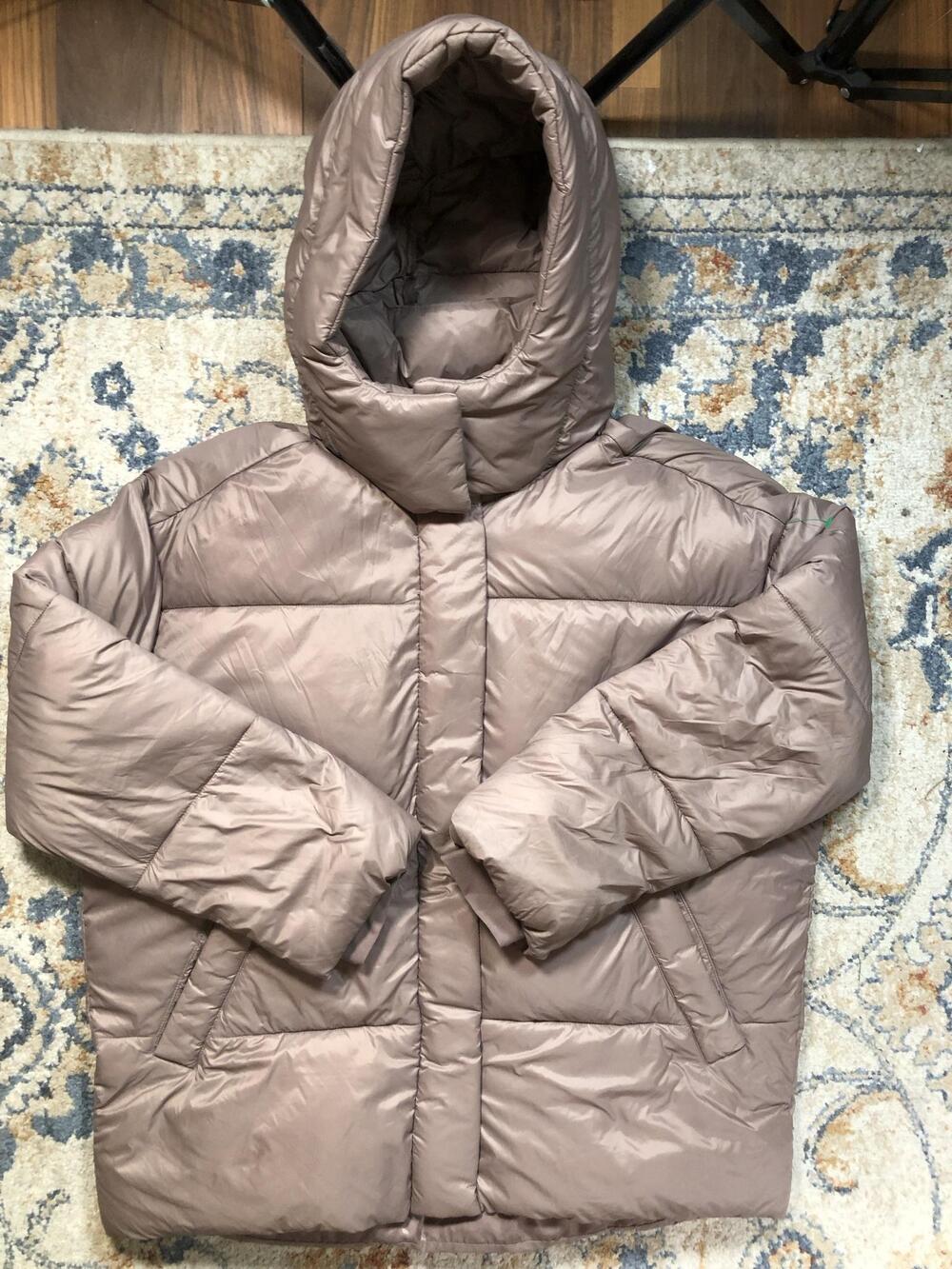 Abercrombie & Fitch Jacket Mens Medium Brown Hooded Puffer Quilted Full Zip Coat